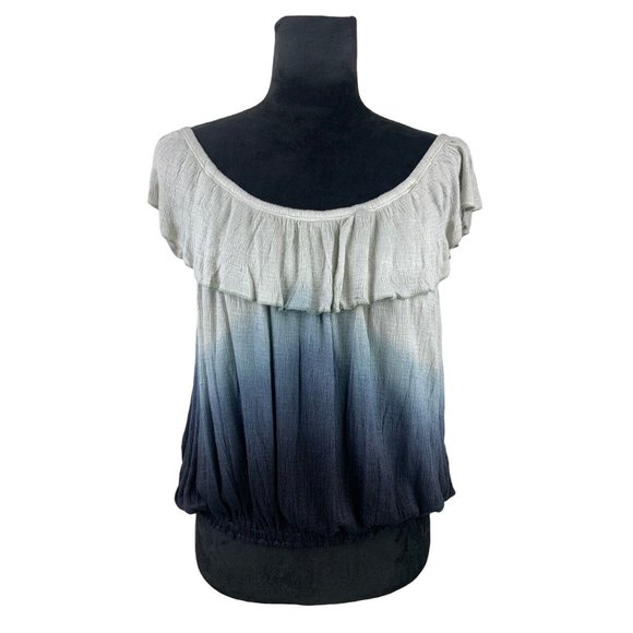 Free People Ombré Off The Shoulder Blouse Size M Soft Stretch Rayon Viscose NWT - Picture 1 of 12